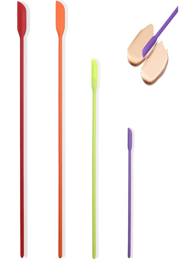 HAGBOU Beauty Spatula 4 PCS Makeup Spatula Mini Silicone for Cosmetics & Kitchen - 3 Sizes - Image 1